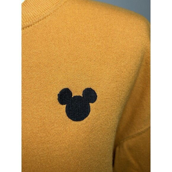 H&M Sweater Women’s Medium Disney Divided Orange Pullover Logo Mickey Mouse Ears - Picture 2 of 8